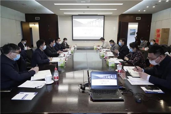 孙洪水会见走访调研电建路桥的海淀区委书记于军一行